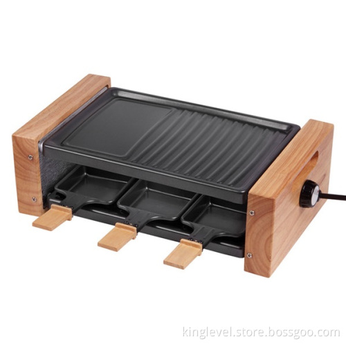 New Style Wood Handles Electric Raclette Grill